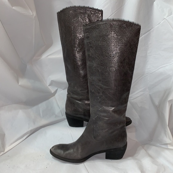 FRANCO Sarto Gray Ponzi Heeled Boot With Perforated Design Size 8M - Picture 12 of 15
